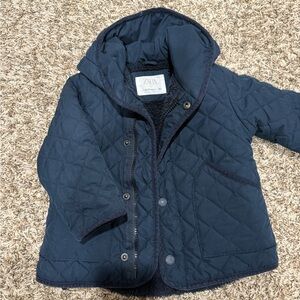 Zara Kids Dark Blue Quilted Puffer Coat